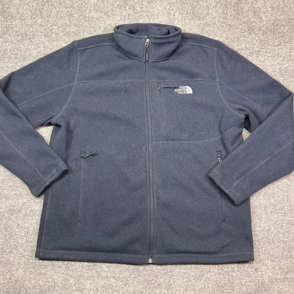 The North Face Jacket Mens XL Blue Fleece Full Zip RBC Capital Markets Logo